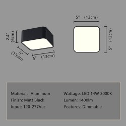 Spot de cielo LED cuadrado