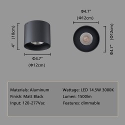 Spot de cielo LED cilindro