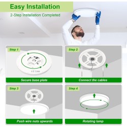 Lámpara Tipo Plafón Redonda Negro o Blanco