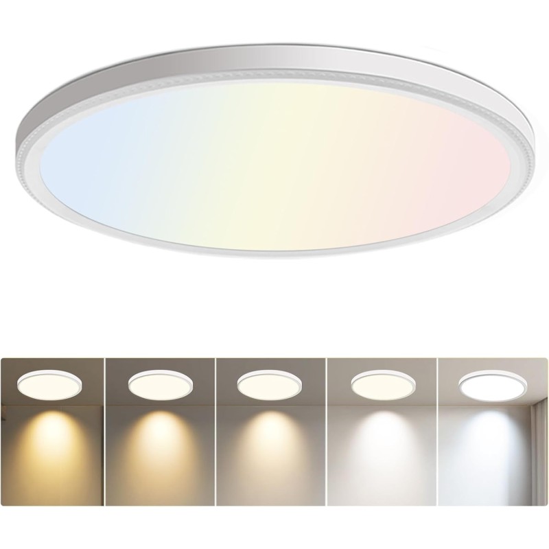 Lámpara Tipo Plafón Redonda Negro o Blanco