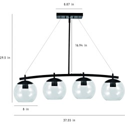 Lámpara Colgante 4 Esferas de Vidrio