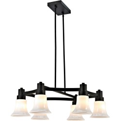 Lámpara Colgante 6 Luces con Vaso