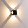 Lámpara de pared exterior esfera cuatro luces negra o blanca