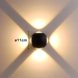 Lámpara de pared exterior esfera cuatro luces negra o blanca