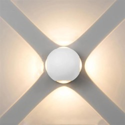 Lámpara de pared exterior esfera cuatro luces negra o blanca