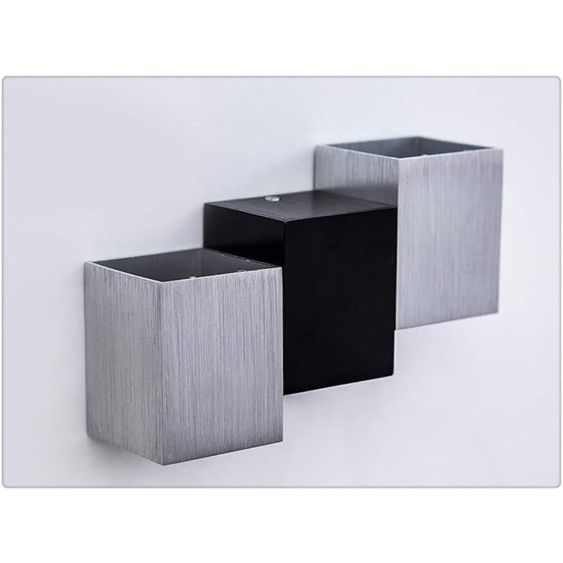 Lámpara de pared exterior triple (negro con cromado)