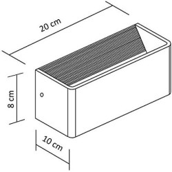 Lámpara de pared exterior tipo rectángulo negra o blanca