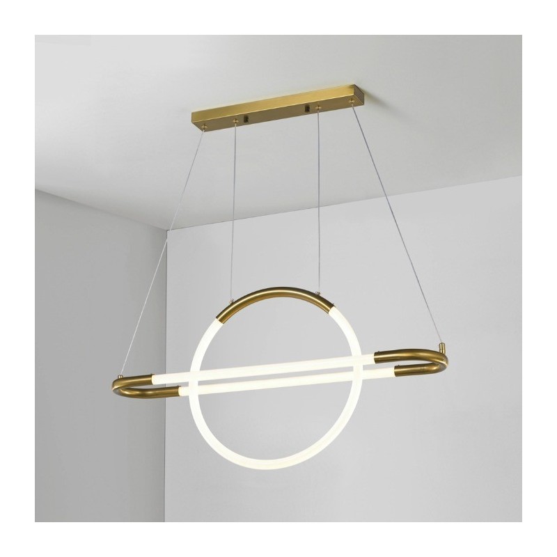 Lámpara colgante led esfera y línea