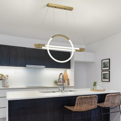 Lámpara colgante led esfera y línea