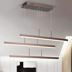 Lámpara colgante led 3 líneas horizontales (café)