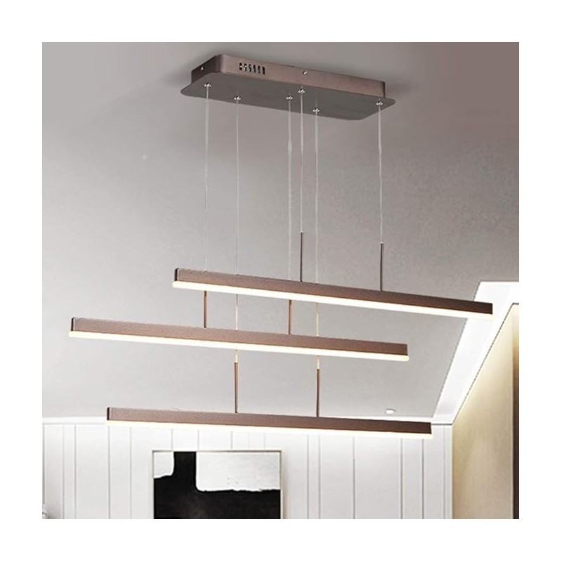 Lámpara colgante led 3 líneas horizontales (café)