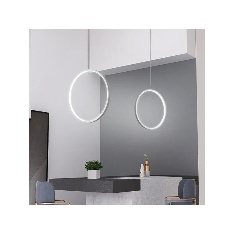 Lámpara colgante aro led (blanca o negra)