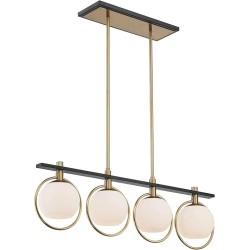 Lámpara colgante 4 esferas y aro