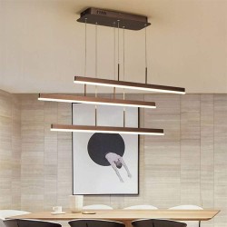 Lámpara colgante led 3 líneas horizontales (café)