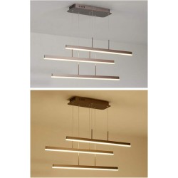 Lámpara colgante led 3 líneas horizontales (café)