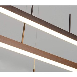 Lámpara colgante led 3 líneas horizontales (café)