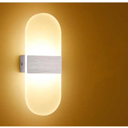 Lámpara de pared exterior LED acrílico (cromada)