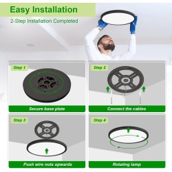 Lámpara Tipo Plafón Redonda Negro o Blanco