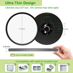 Lámpara Tipo Plafón Redonda Negro o Blanco