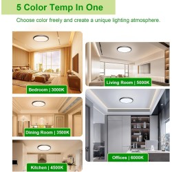 Lámpara Tipo Plafón Redonda Negro o Blanco