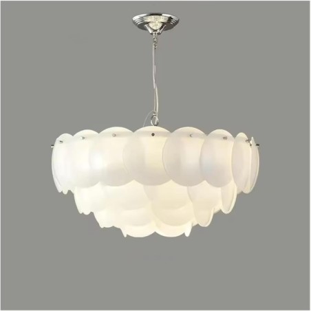 Lámpara colgante cristales hojas