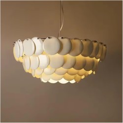 Lámpara colgante cristales hojas