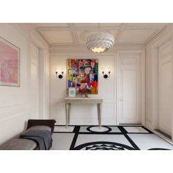 Lámpara colgante cristales hojas