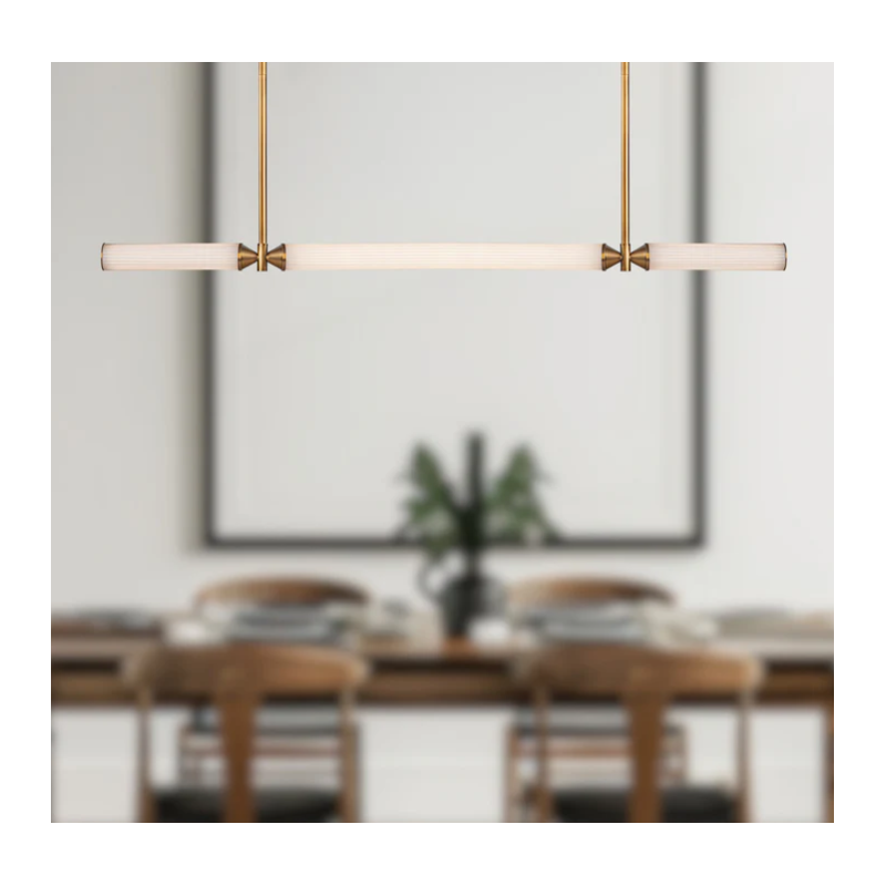 Lámpara lineal cilindro horizontal negra o dorada