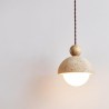 Lámpara colgante de travertino y madera