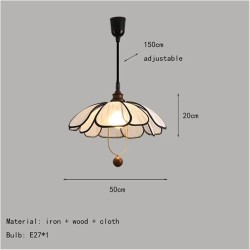 Lámpara colgante de tela estilo oriental