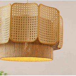 Lámpara colgante de ratán