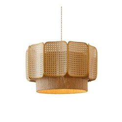 Lámpara colgante de ratán