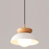 Lámpara colgante estilo escandinavo detalle tipo madera
