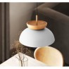 Lámpara colgante estilo escandinavo detalle tipo madera