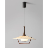 Lámpara colgante estilo oriental con detalle de madera