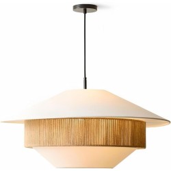 Lámpara colgante estilo escandinavo detalle tela