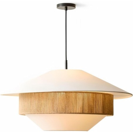 Lámpara colgante estilo escandinavo detalle tela