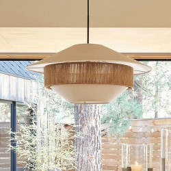 Lámpara colgante estilo escandinavo detalle tela