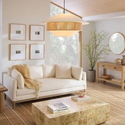 Lámpara colgante estilo escandinavo detalle tela