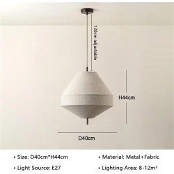 Lámpara colgante de tela estilo oriental