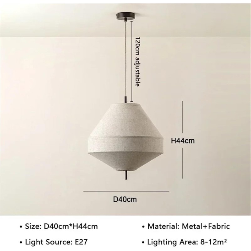 Lámpara colgante de tela estilo oriental