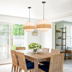 Lámpara colgante estilo escandinavo detalle tela