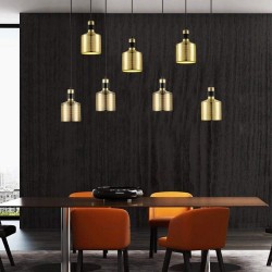 Lámpara colgante vaso dorado con detalle