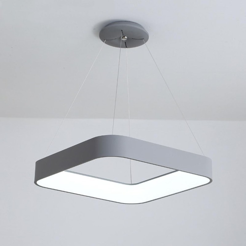 Lámpara colgante tipo cuadro LED color gris o blanco