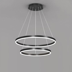 Lámpara colgante dos aros LED color negro o blanco
