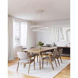 Lámpara colgante dos aros LED color negro o blanco