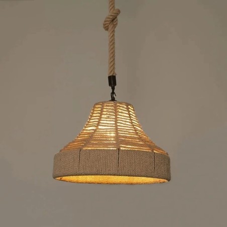 Lámpara colgante de yute