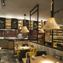 Lámpara colgante de yute