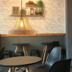 Lámpara colgante de yute