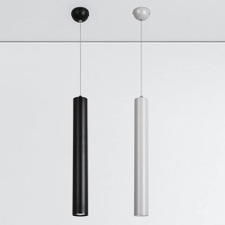 Lámpara colgante tipo tubo blanco o negro